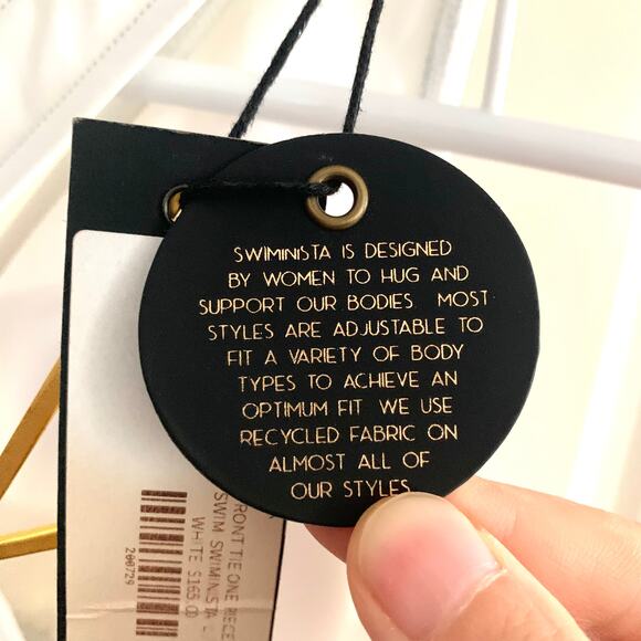 3/$15 Swiminista Front Tie 'Cheerful' One Piece Swimsuit in White - Picture 11 of 12